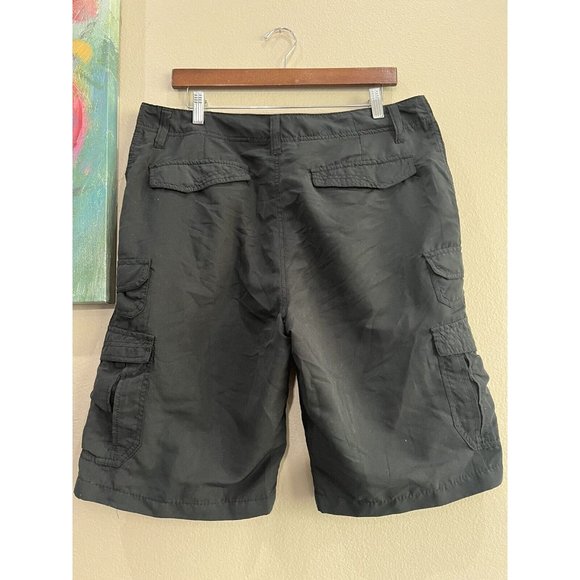 Iron Co Cargo Shorts Men Sz 34 Black‎ Performance Outdoor Hiking Fishing - Picture 3 of 5